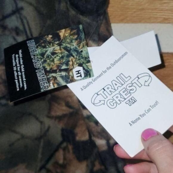 Trail Crest Highland Timber Embroidered Hunter Camouflage Fleece Zip Sz. XL Vest - Picture 5 of 10